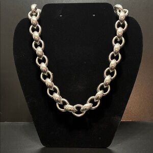Silver-Tone Chunky Link Necklace for Women